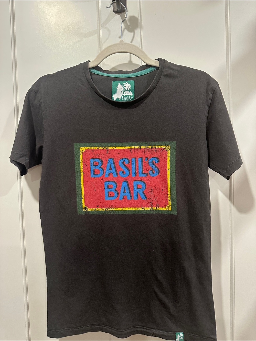 Men's Black Basil’s Bar Mustique Tee